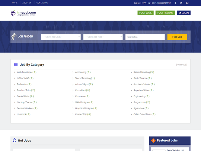 HR Nepal: Job Portal Website Design